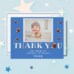 American Football Ball Geburtstagsfoto Danke Postkarte