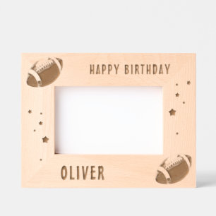 American Football Ball Happy Birthday Geätzte Rahmen