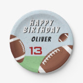 American Football Ball Happy Birthday Party Pappteller (Vorderseite)