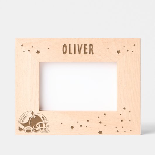 American Football Ball Helmet Foto Geätzte Rahmen (Vorderseite)