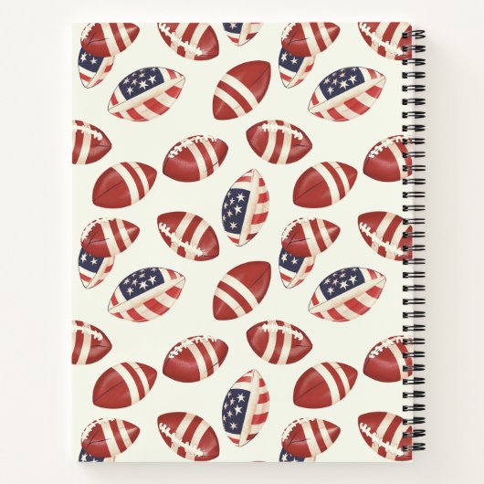 American Football Ball I USA Flag Zurück zur Schul Notizblock (Rückseite)