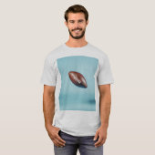 American football ball in the air with bright ligh T-Shirt (Vorne ganz)