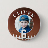 American Football Ball Kindergeburtstag Age Foto Button (Vorderseite)