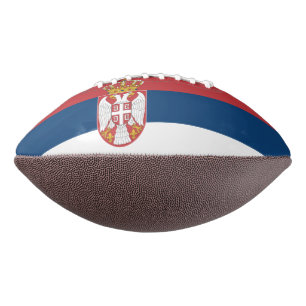 American Football Ball mit der Flagge Serbiens