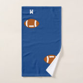 American Football Ball & Monogram on Royal Blue Badhandtuch Set (Handtuch)