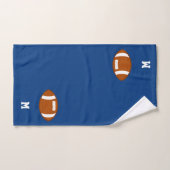 American Football Ball & Monogram on Royal Blue Badhandtuch Set (Handtuch)