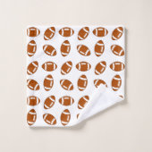 American Football Ball Pattern auf Weiß Badhandtuch Set (Waschlappen)
