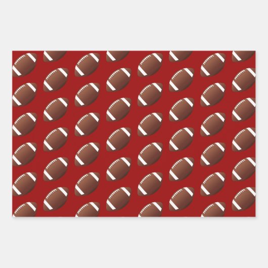 American Football Ball Pattern Kids Geschenkpapier Set (Vorderseite 3)