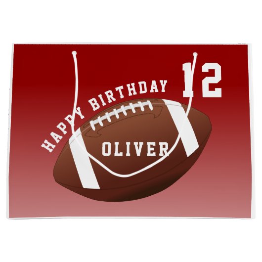 American Football Ball Pattern Kids Große Geschenktüte (Vorderseite)