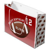 American Football Ball Pattern Kids Große Geschenktüte (Vorderseite Schrägansicht)