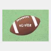American Football Ball Pattern Kindergeburtstag Geschenkpapier Set (Vorderseite)