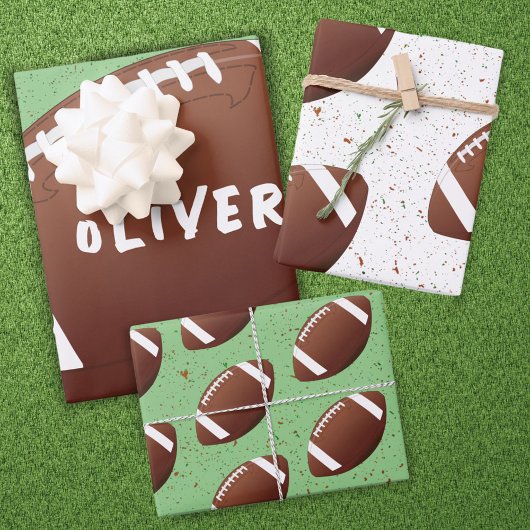 American Football Ball Pattern Kindergeburtstag Geschenkpapier Set