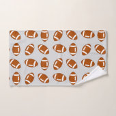 American Football Ball Pattern on Light Gray Badhandtuch Set (Handtuch)