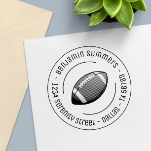 American Football Ball Round Address Permastempel