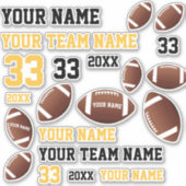 American Football Ball Team Name Aufkleber (Vorderseite)