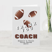 American Football Ball Vielen Dank Coach Card Dankeskarte (Vorderseite)