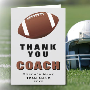 American Football Ball Vielen Dank Coach Card Dankeskarte