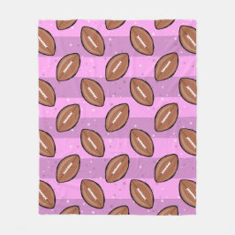 American-Football-Bälle - Muster auf Rosa  Fleecedecke