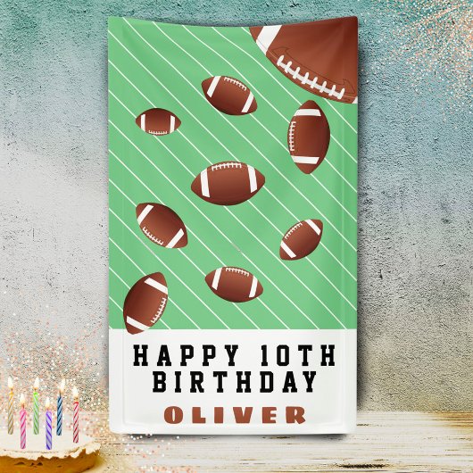 American Football Balls Fun Kindergeburtstag Party Banner