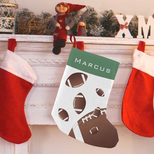 American Football Balls Green Kids Name Kleiner Weihnachtsstrumpf