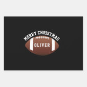 American Football Balls Name Black Christmas Geschenkpapier Set (Vorderseite)