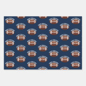 American Football Balls Name Blue Christmas Geschenkpapier Set (Vorderseite 3)