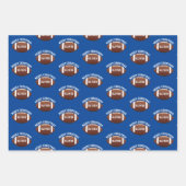 American Football Balls Name Blue Christmas Geschenkpapier Set (Vorderseite 2)