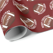 American Football Balls Name Red Christmas Geschenkpapier (Rolleneckpunkt)