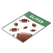 American Football Balls Sports Player Kinder Name Notizblock (Linke Seite)