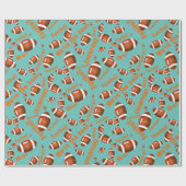 American Football Balls und Inspiration Text Geschenkpapier (Flach)
