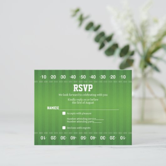 American Football Bar Mitzvah RSVP Card Einladung (Stehend Vorderseite)