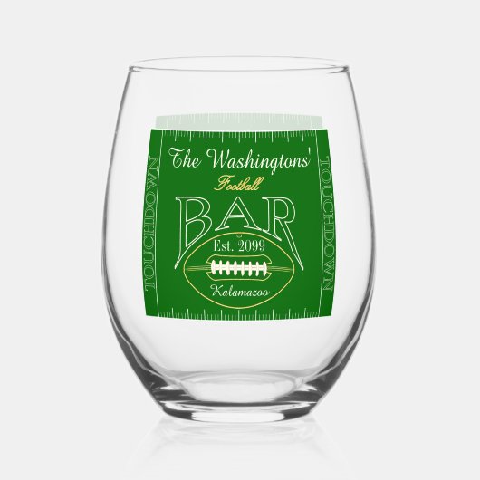 American Football Bar Trinkbehälter Cocktail Weinglas Ohne Stiel (Rückseite)