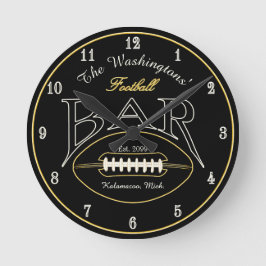 American Football Bar Wall Clock for Man Cave Runde Wanduhr