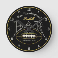 American Football Bar Wall Clock for Man Höhle