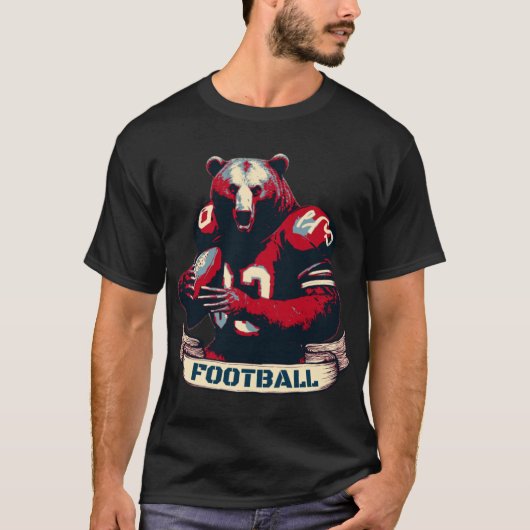 American Football Bear Vintage   T-Shirt (Vorderseite)