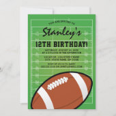 American Football Birthday | Blue Jersey Einladung (Vorderseite)
