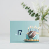 American Football Birthday Cake Postkarte (Stehend Vorderseite)
