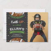 American Football Birthday Foto Einladung (Vorderseite)