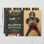 American Football Birthday Foto Einladung (Vorne/Hinten)