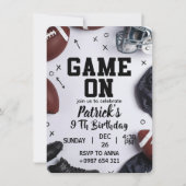 American football birthday invitation einladung (Vorderseite)
