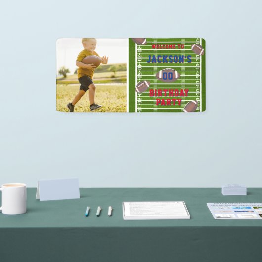 American Football Birthday Party Foto Banner (Messe)