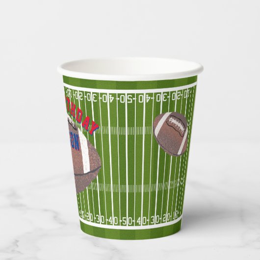 American Football Birthday Party Pappbecher (Rückseite)