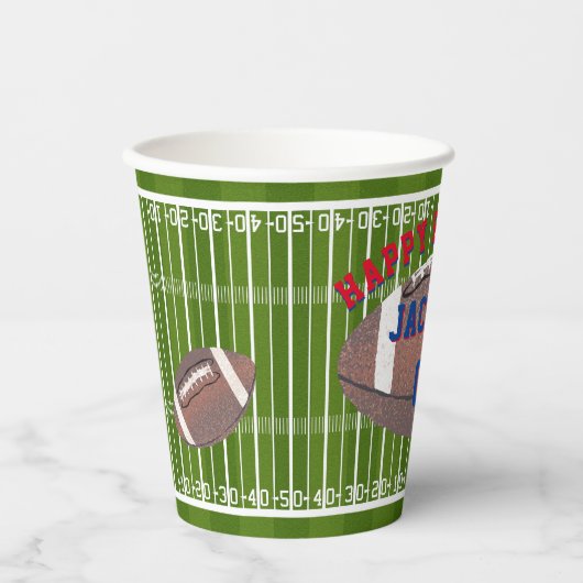 American Football Birthday Party Pappbecher (Vorderseite)