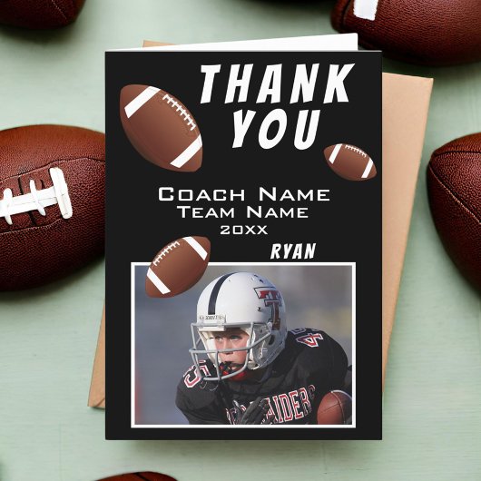 American Football Black Danke Coach Foto Card