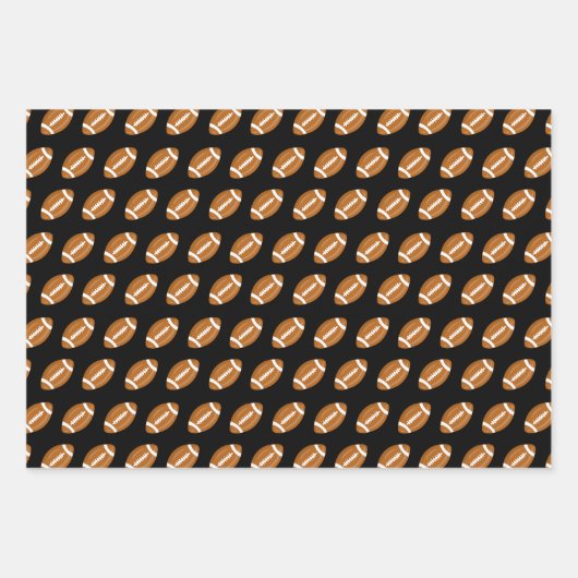 American Football Blue and Black Muster Geschenkpapier Set (Vorderseite 2)