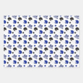 American Football Blue and Black Muster Geschenkpapier Set (Vorderseite)