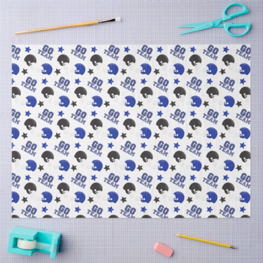 American Football Blue and Black Muster Seidenpapier (Basteln)