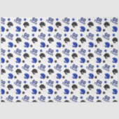 American Football Blue and Black Muster Seidenpapier (Vorderseite)