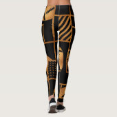 American Football Bronze Geometric Abstrakt Leggings (Rückseite)