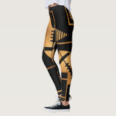 American Football Bronze Geometric Abstrakt Leggings (Links)